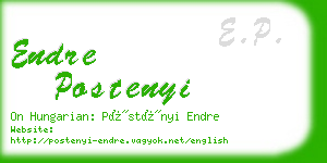 endre postenyi business card